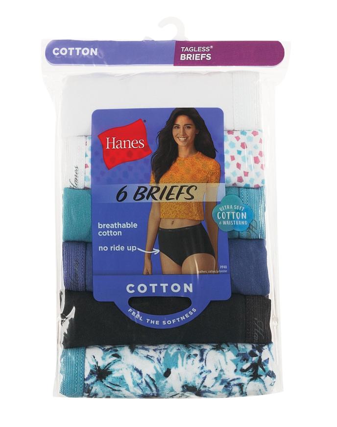 Hanes Women's Cool Comfort Cotton Brief Panties, 6 PK