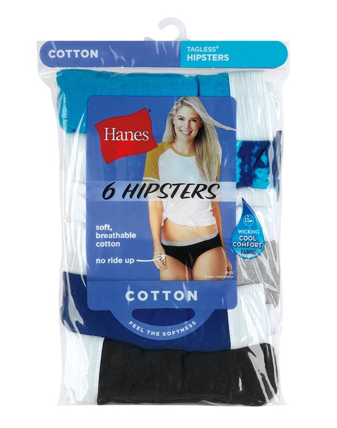 Hanes Women's Cool Comfort Cotton Sporty Hipster Panties, 6 PK