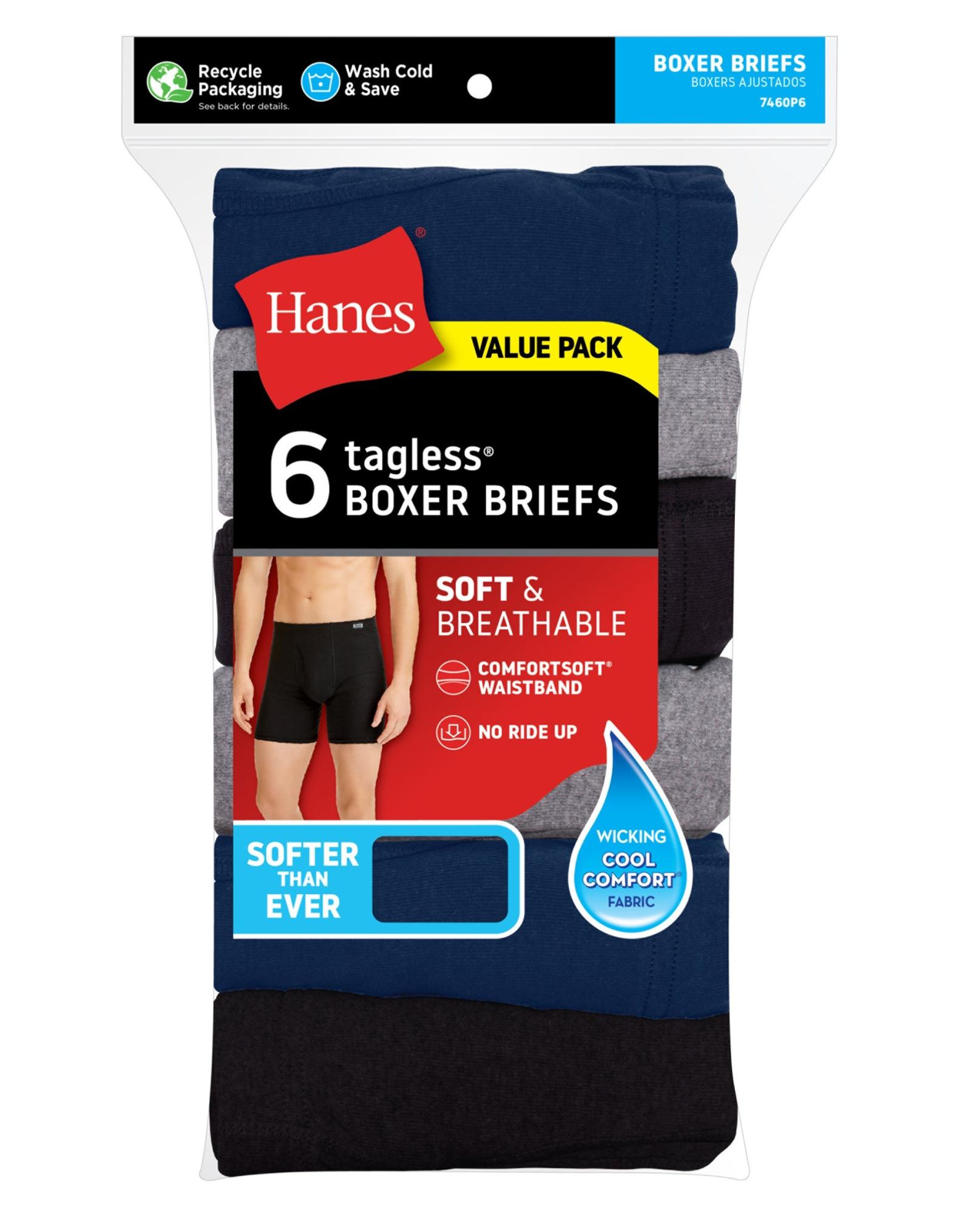 Hanes Men's Tagless Briefs, 6 PK