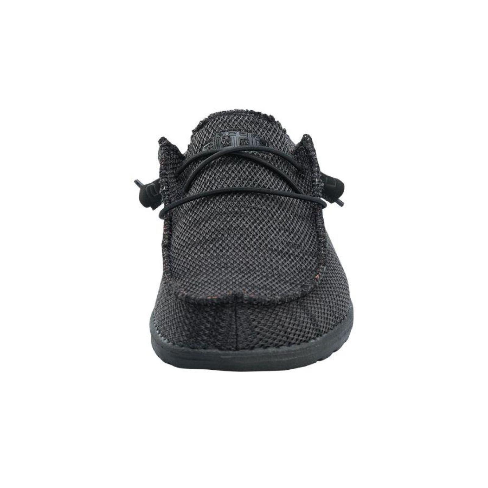 Hey Dude Men's Wally Sox Funk Jet Black Front View