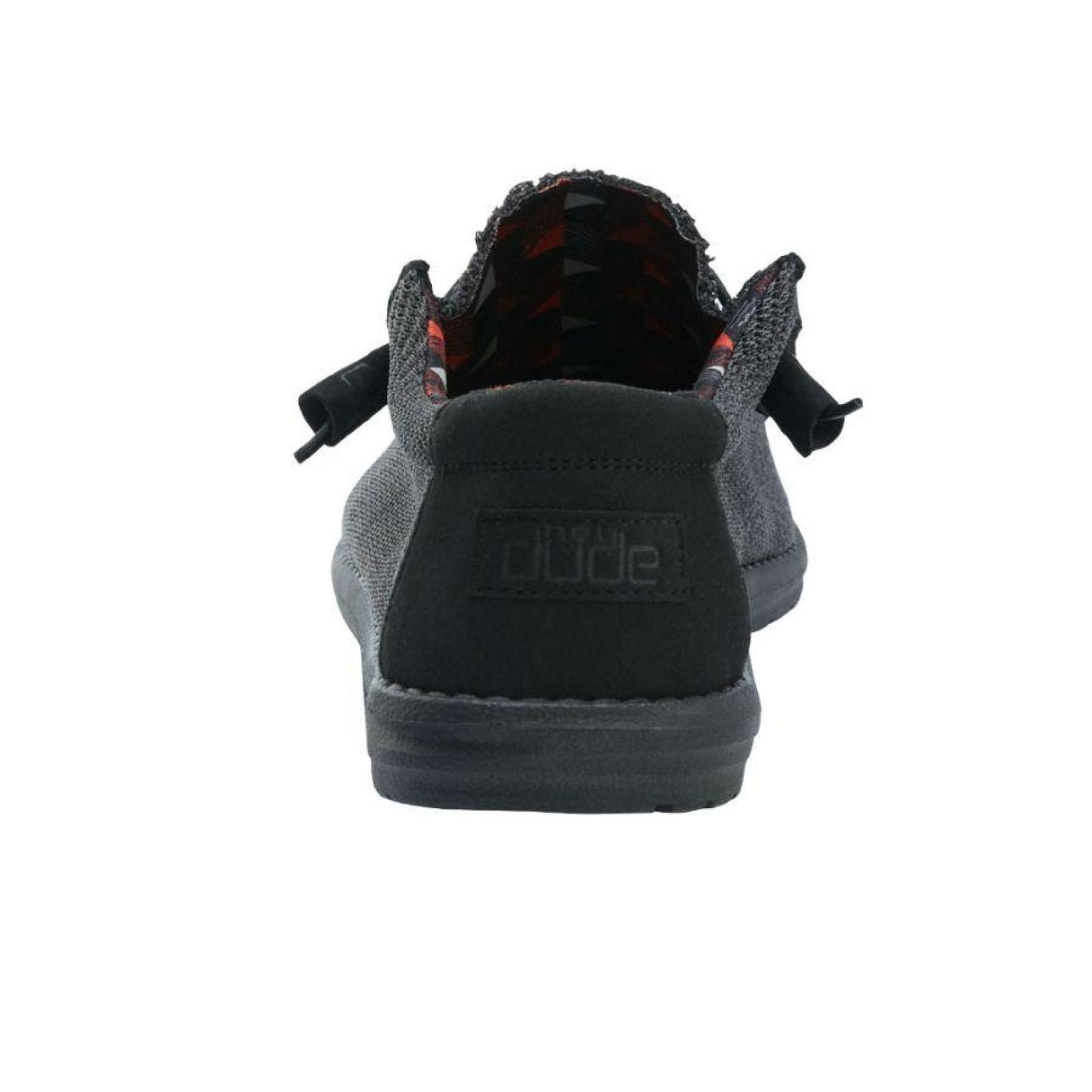 Hey Dude Men's Wally Sox Funk Jet Black Back View