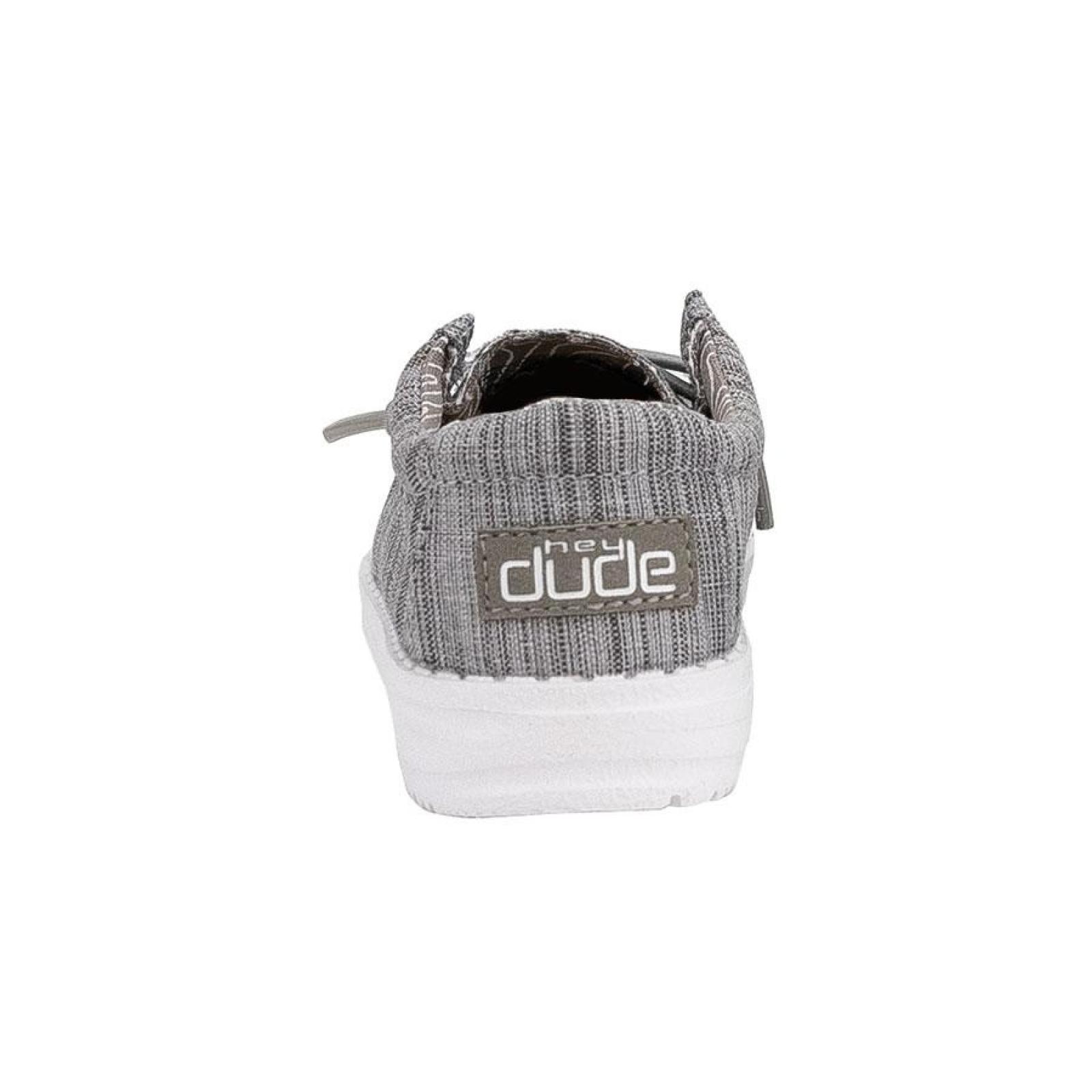 Hey Dude Youth Wally Linen Stone Back View