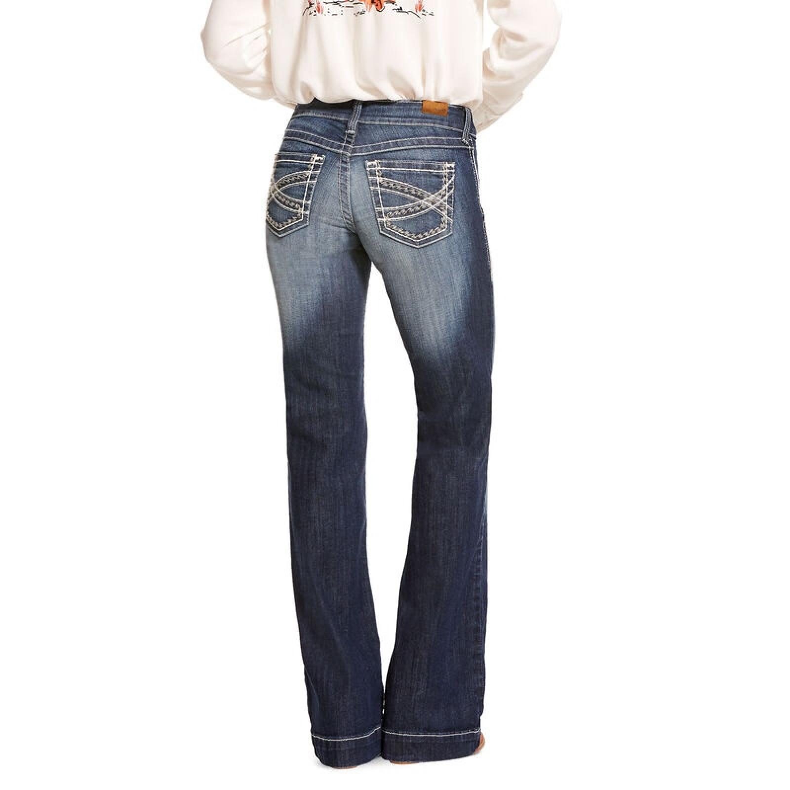 Ariat Trouser Mid Rise Stretch Entwined Wide Leg Jean