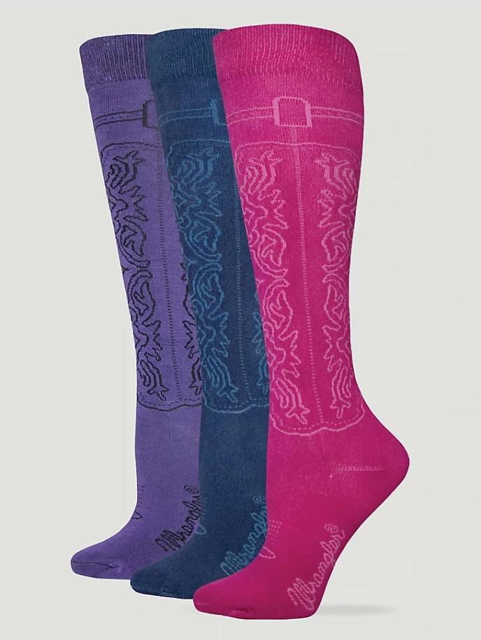 Women's Cowgirl Boot Socks, 3 pk