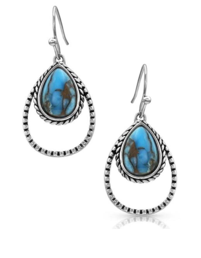 Montana Silversmiths Double Rope Turquoise Earrings