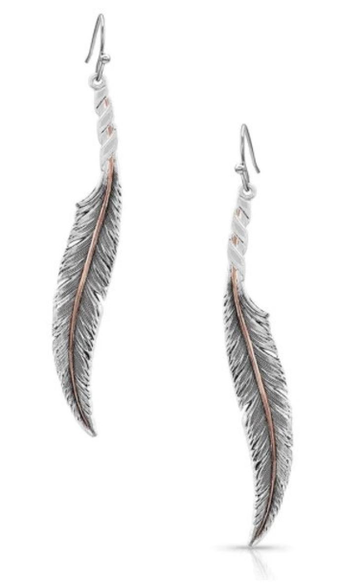 Montana Silversmiths Wind Dancer Wrapped Feather Earrings