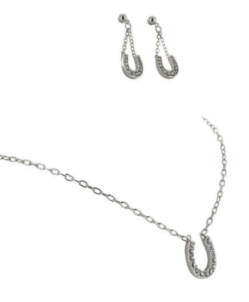 Montana Silversmiths Crystal Clear Lucky Horseshoe Jewelry Set