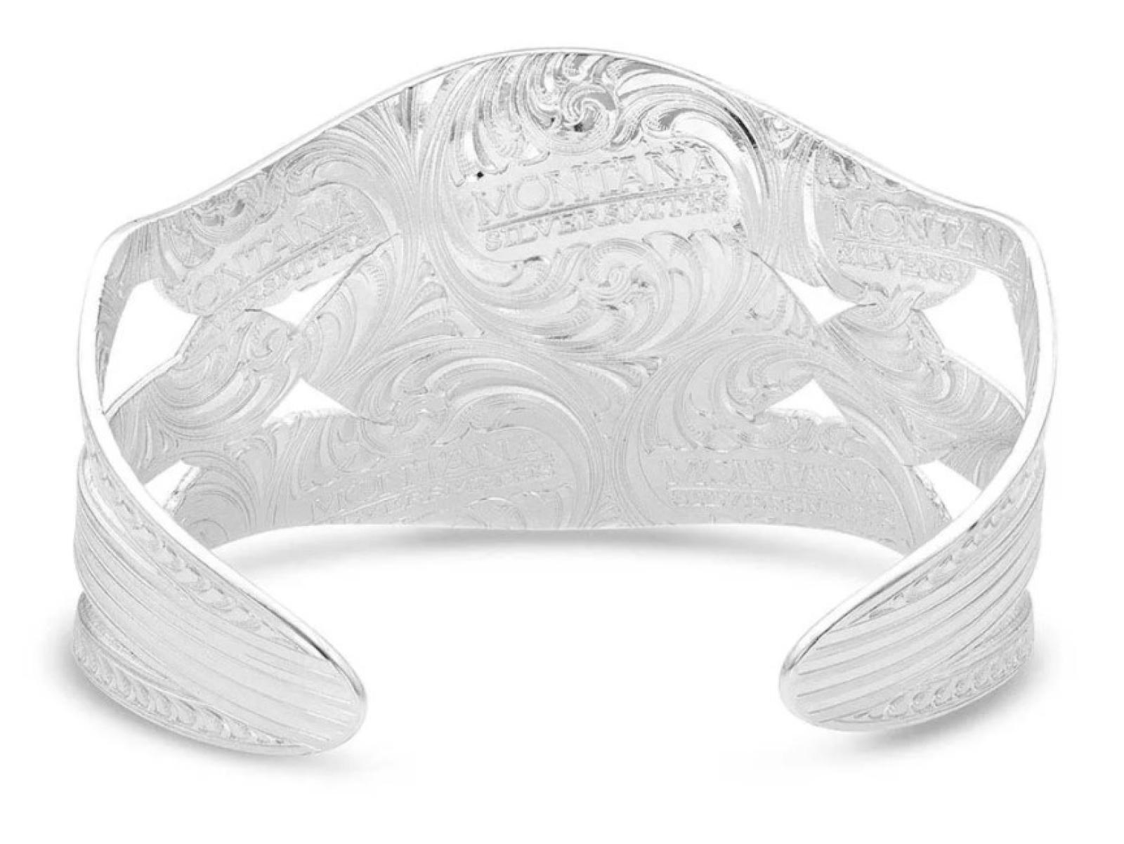 Montana Silversmiths Courage & Strength Feather Cut-Out Cuff Bracelet Back