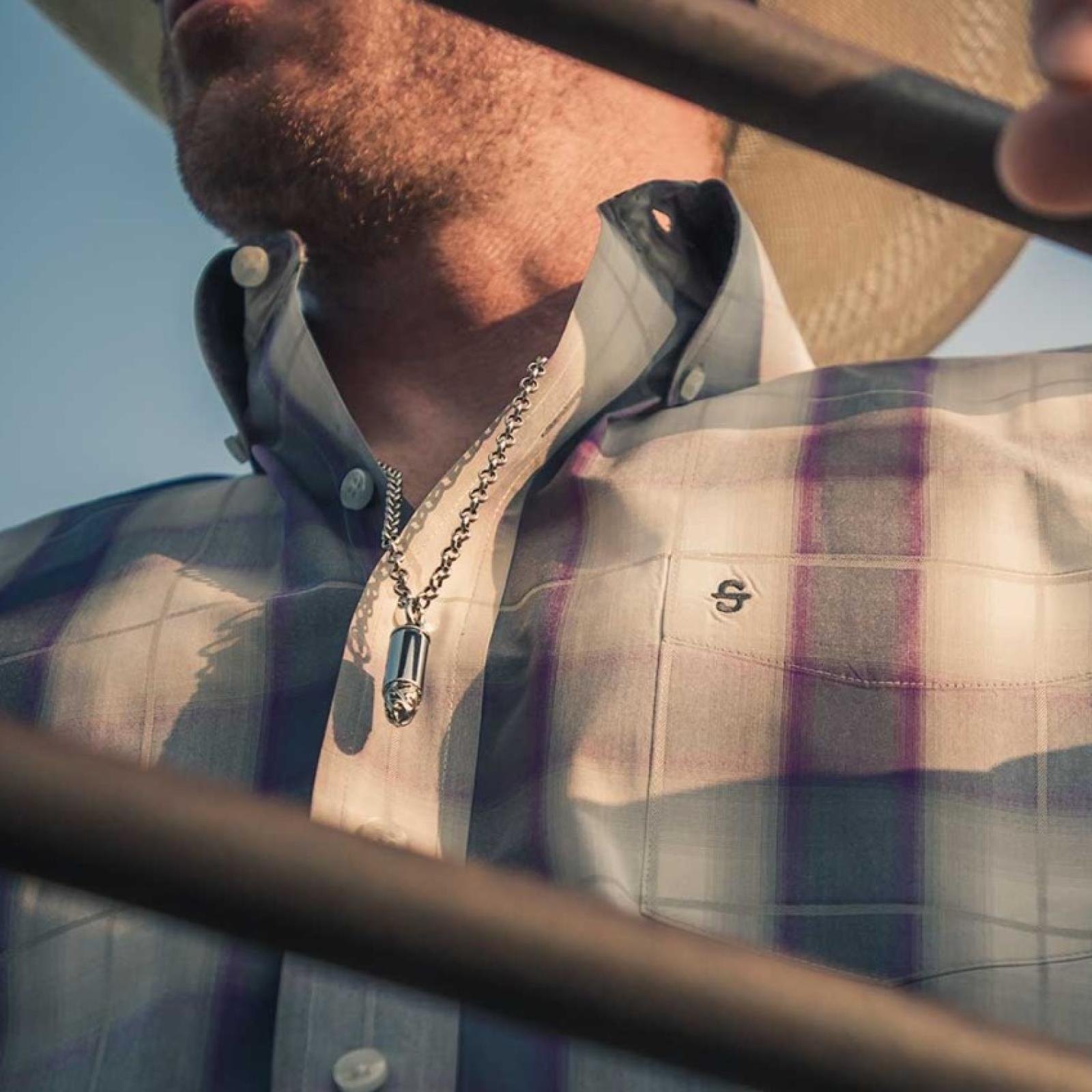 Montana Silversmiths One Filigree Shot Bullet Necklace on Model
