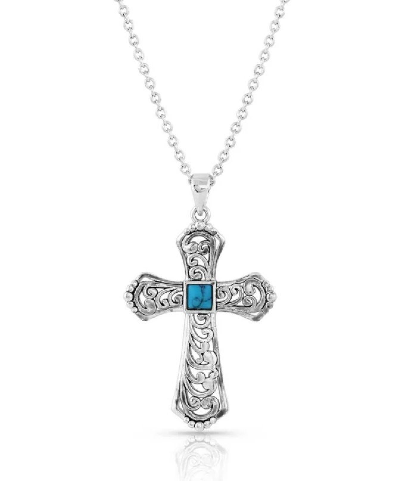 Montana Silversmiths Cathedral Curves Silver Cross Necklace