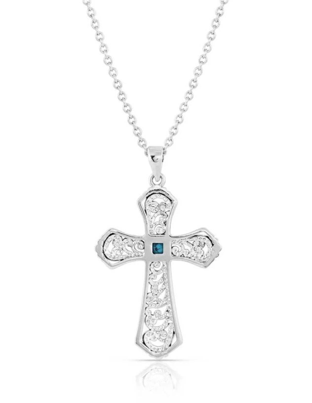 Montana Silversmiths Cathedral Curves Silver Cross Necklace Back