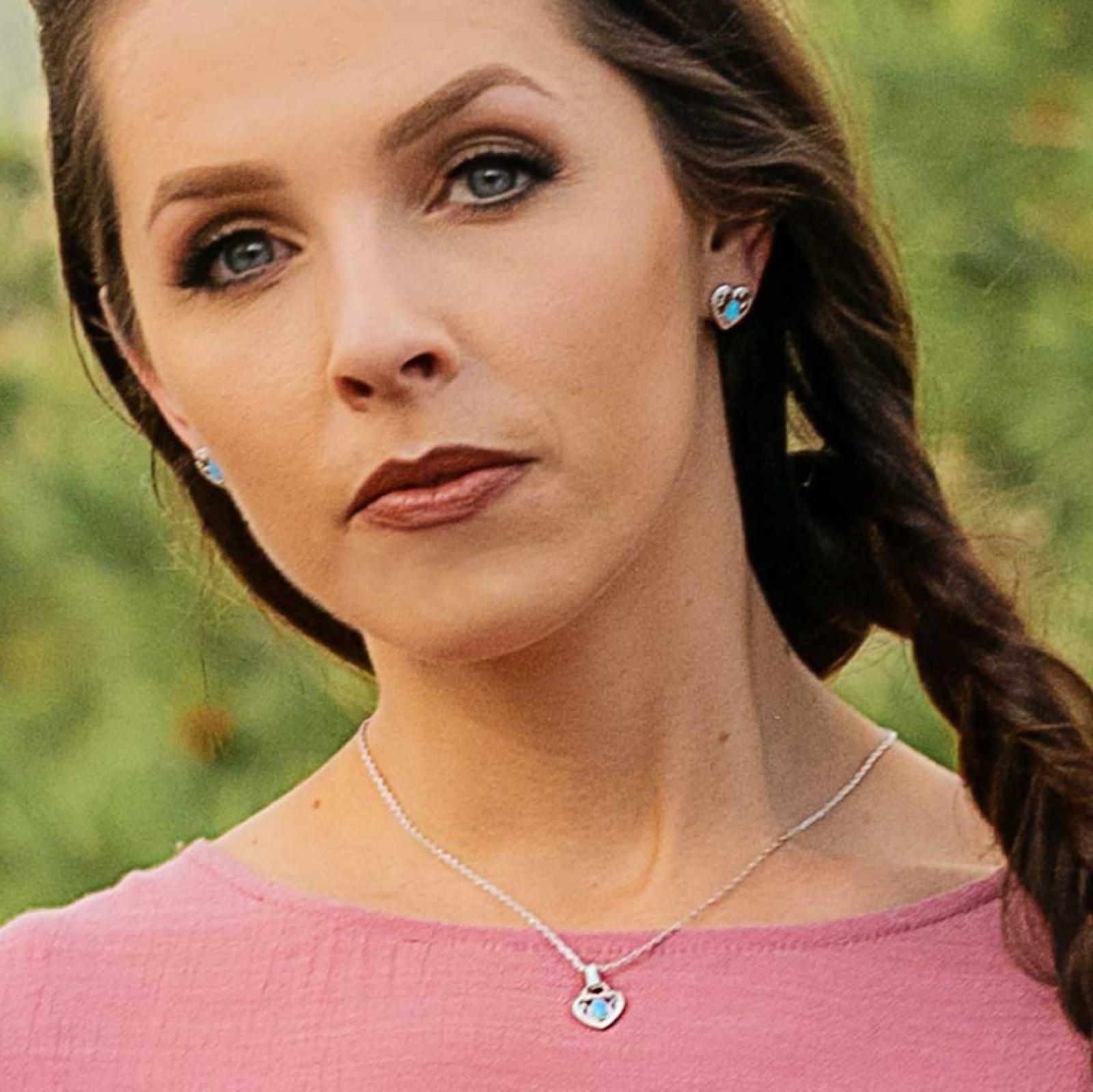 Montana Silversmiths Gleeful Heart Silver Necklace on Model