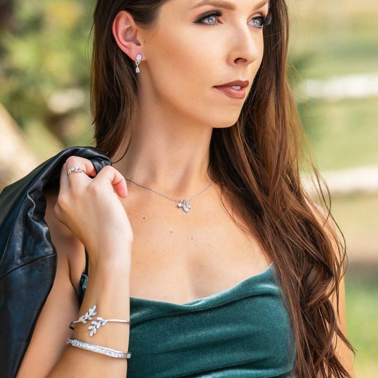 Montana Silversmiths Fiery Ice Charm Necklace on Model