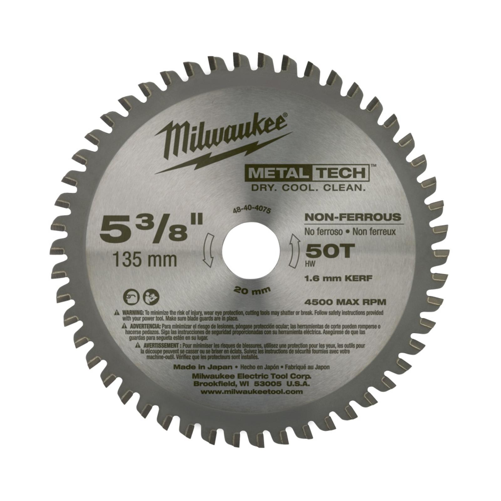 Milwaukee Carbide Teeth Aluminum Cutting Circular Saw Blade