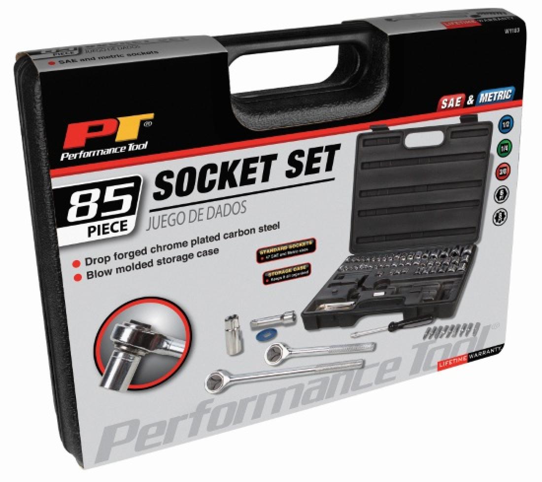 Performance Tool Socket Set, 85pc