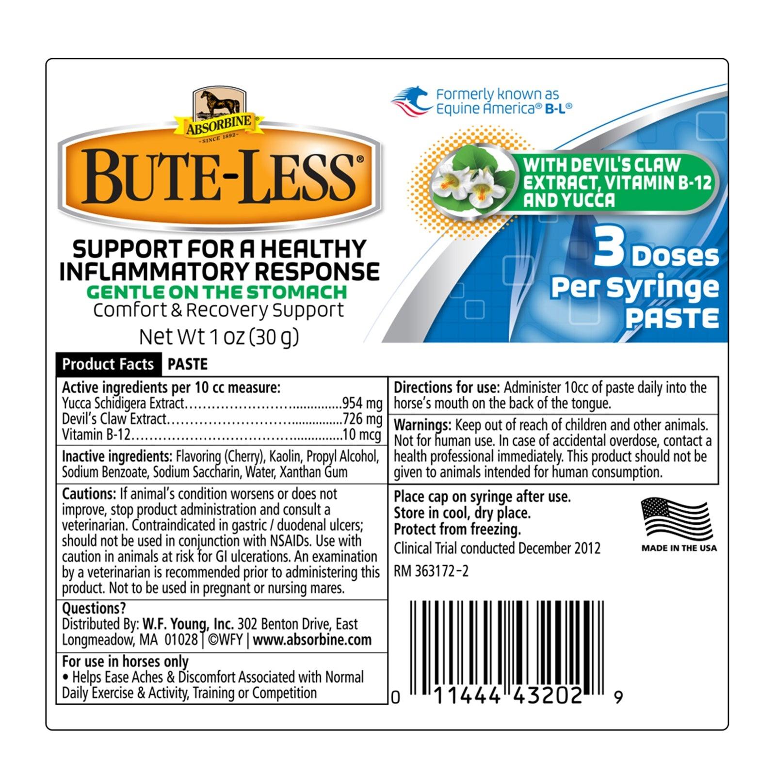 Absorbine Bute-Less® Comfort & Recovery Support Supplement Paste