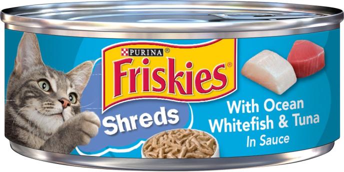 Purina Friskies Savory Shreds with Ocean Whitefish & Tuna in Sauce Canned Cat Food