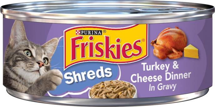 Purina Friskies Savory Shreds Turkey & Cheese Dinner in Gravy Canned Cat Food