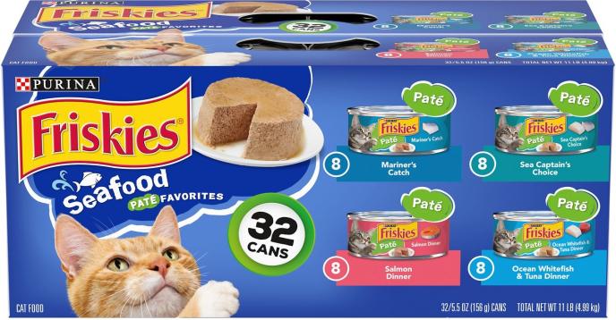 Purina Friskies Classic Pate Seafood Favorites Variety Pack Canned Cat Food
