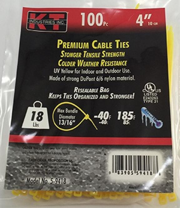 K-T Industries Ultra Light Duty Cable Ties