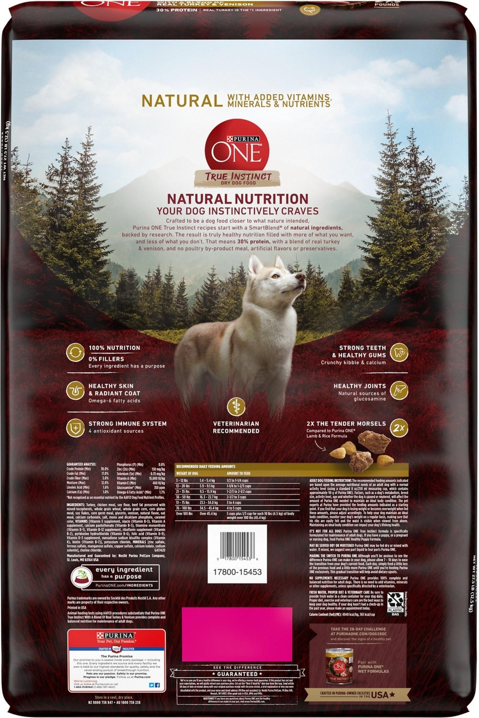Purina One True Instinct Nutrient-Dense with a Blend of Real Turkey & Venison