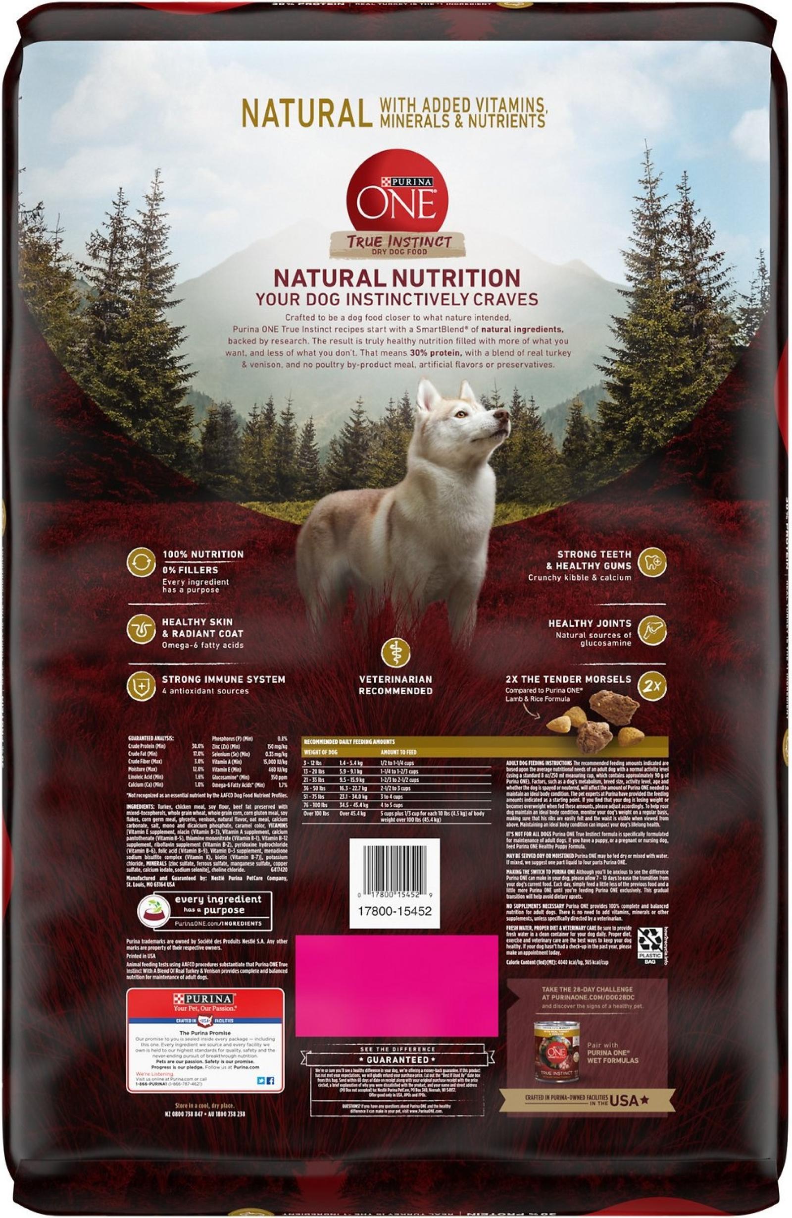 Purina One True Instinct Nutrient-Dense with a Blend of Real Turkey & Venison
