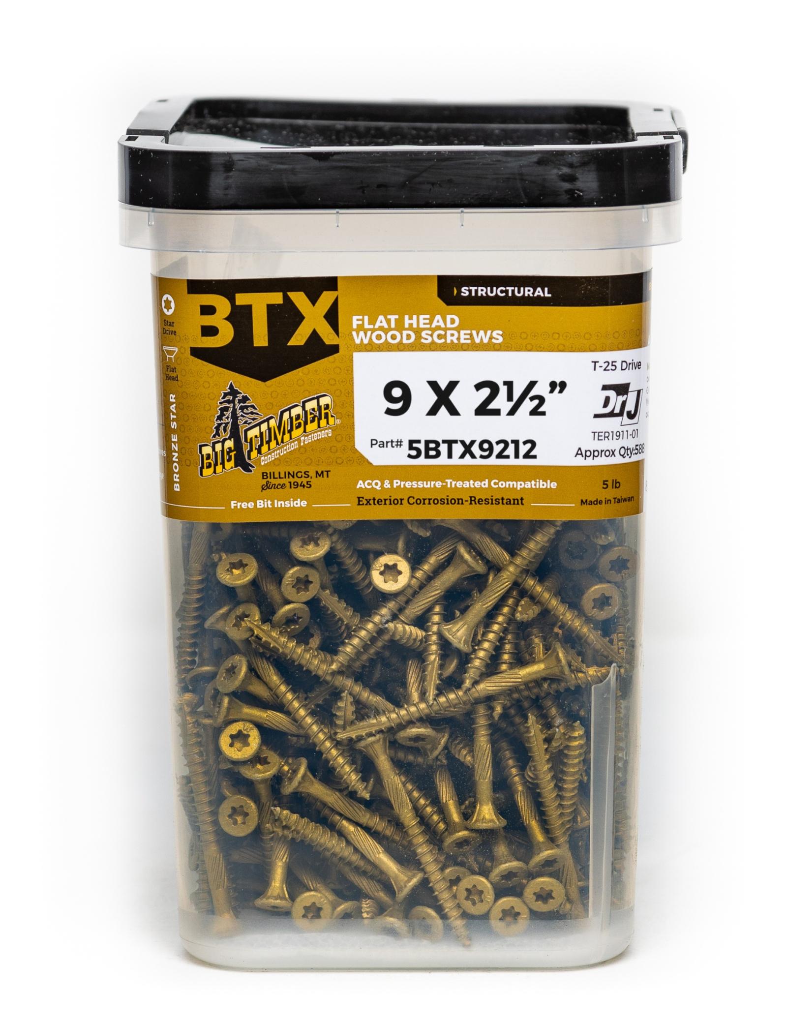 Big Timber Fasteners #9 BTX Flat Head Wood Screw