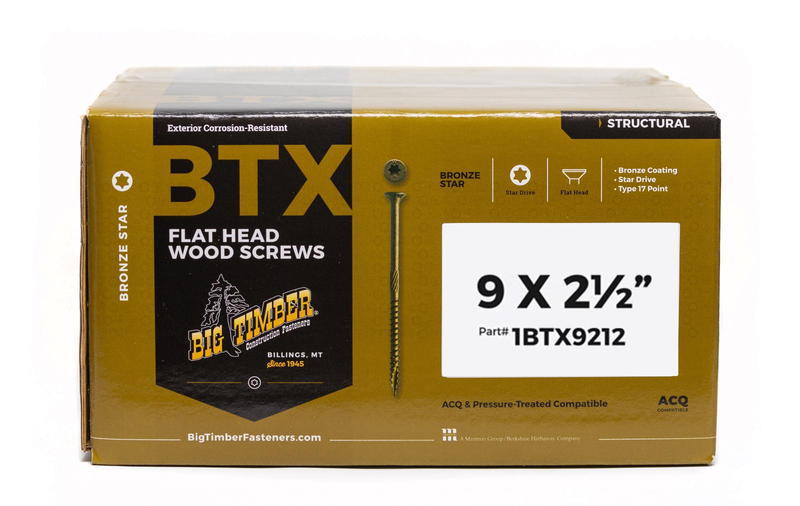 Big Timber Fasteners #9 BTX Flat Head Wood Screw