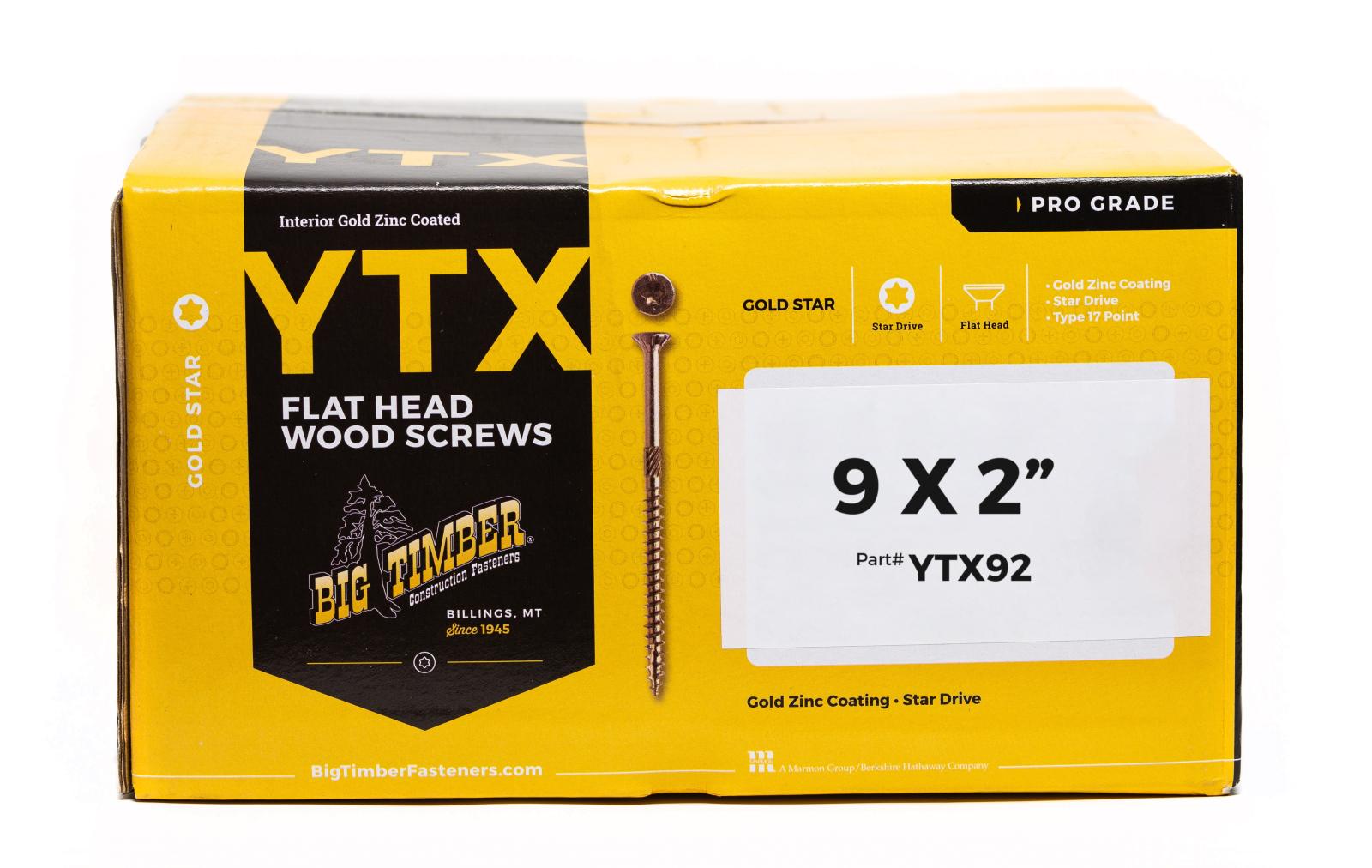 Big Timber Fasteners #9 YTX Flat Head Wood Screw