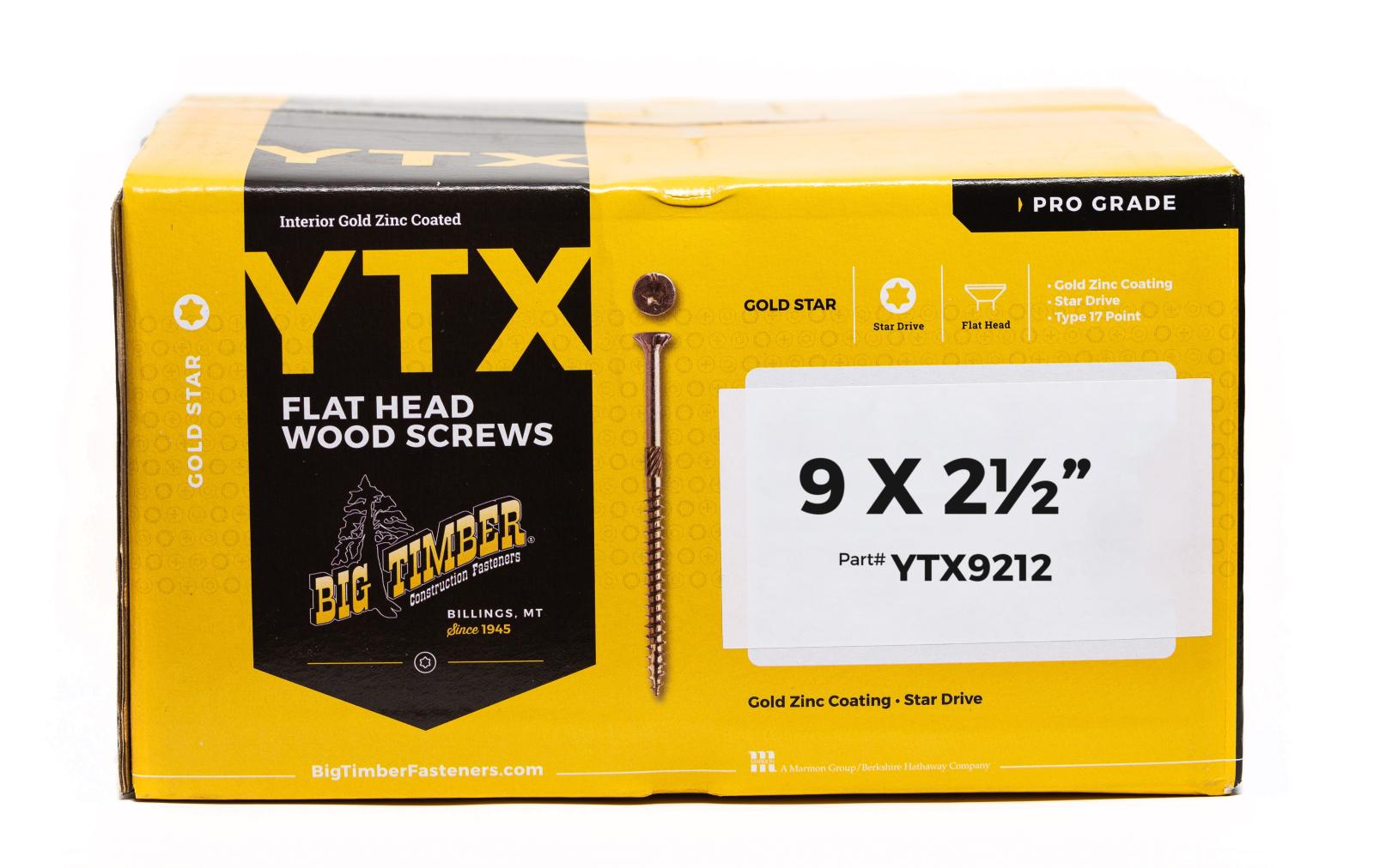 Big Timber Fasteners #9 YTX Flat Head Wood Screw