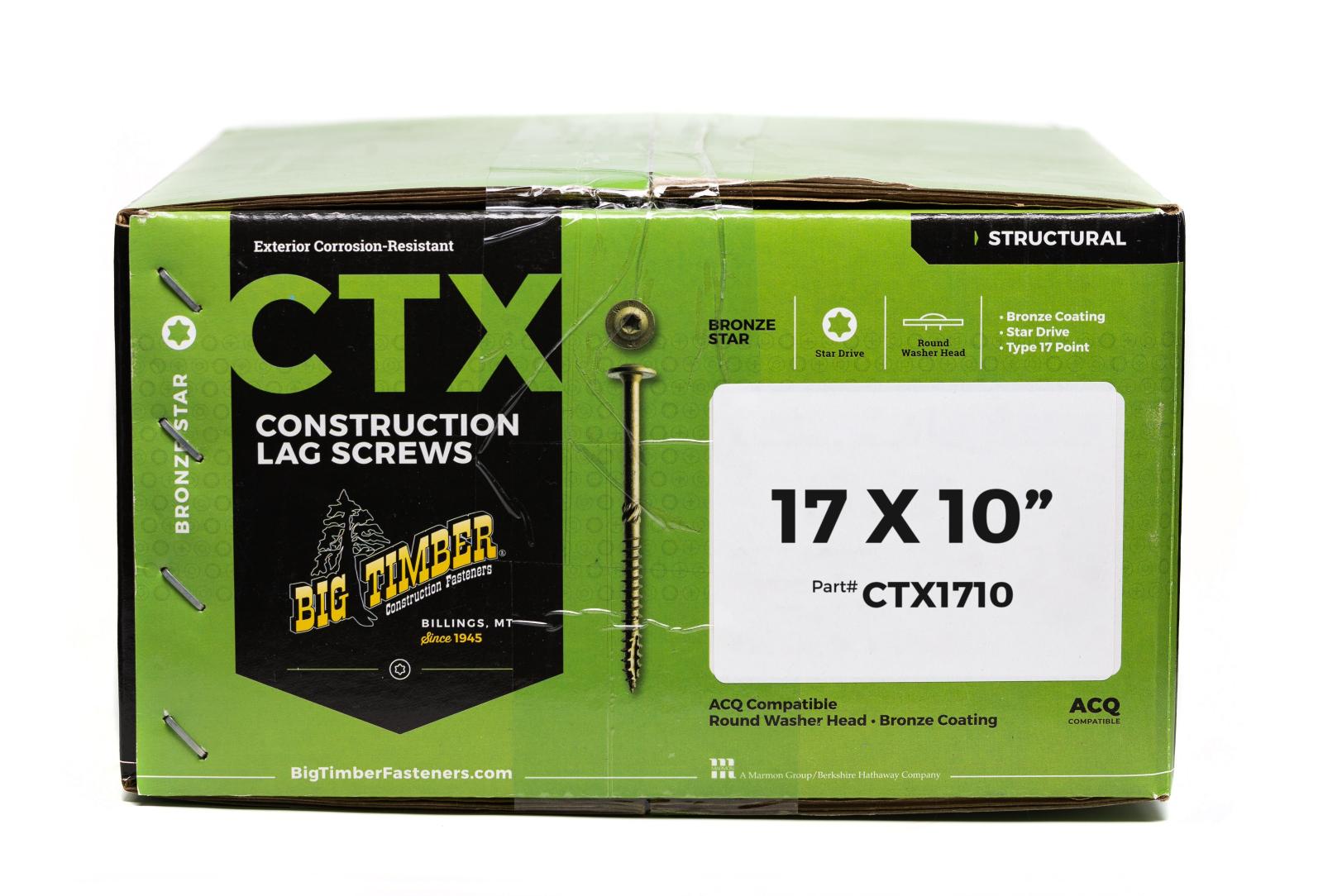 Big Timber Fasteners #17 CTX Structural Lag Screws