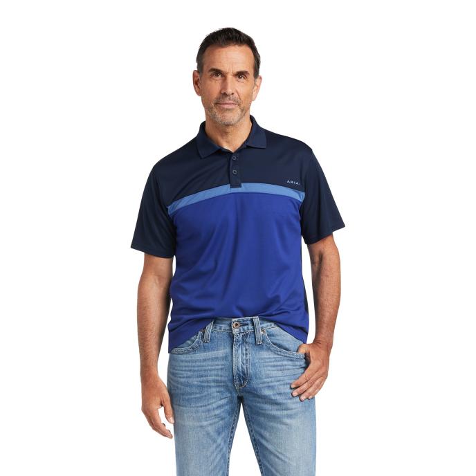 content/products/Ariat Color Block Fitted Short Sleeve Polo