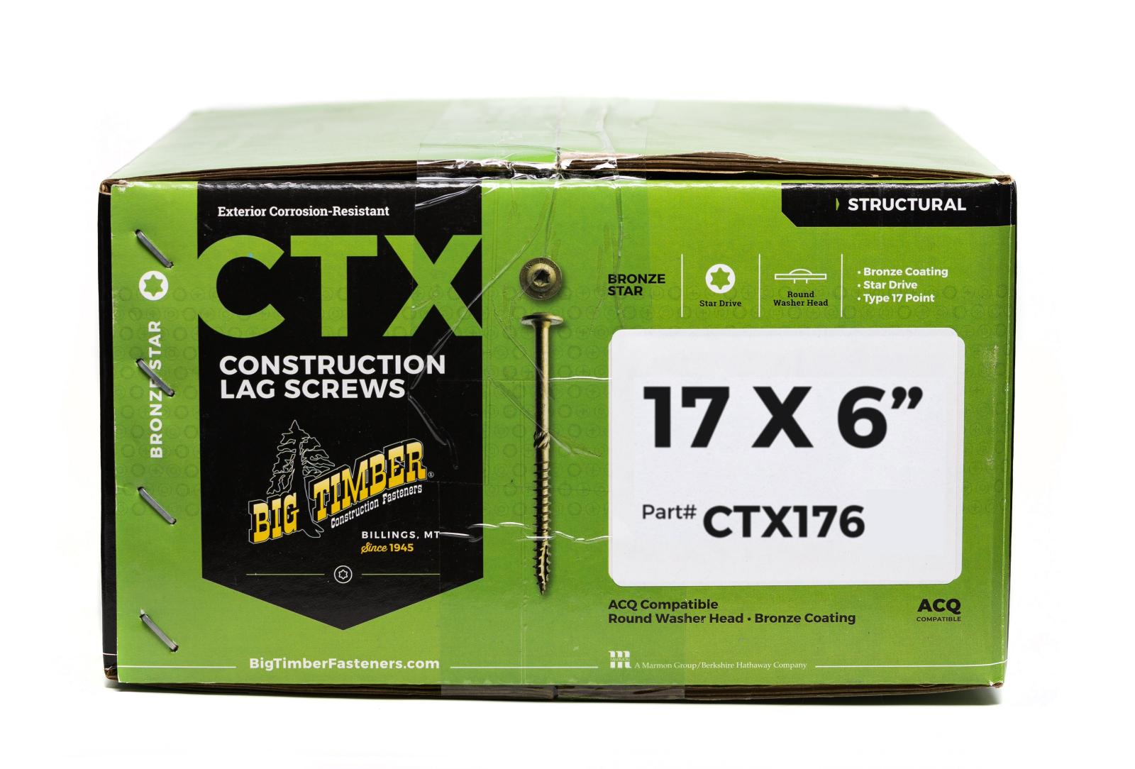 Big Timber Fasteners #17 CTX Structural Lag Screws
