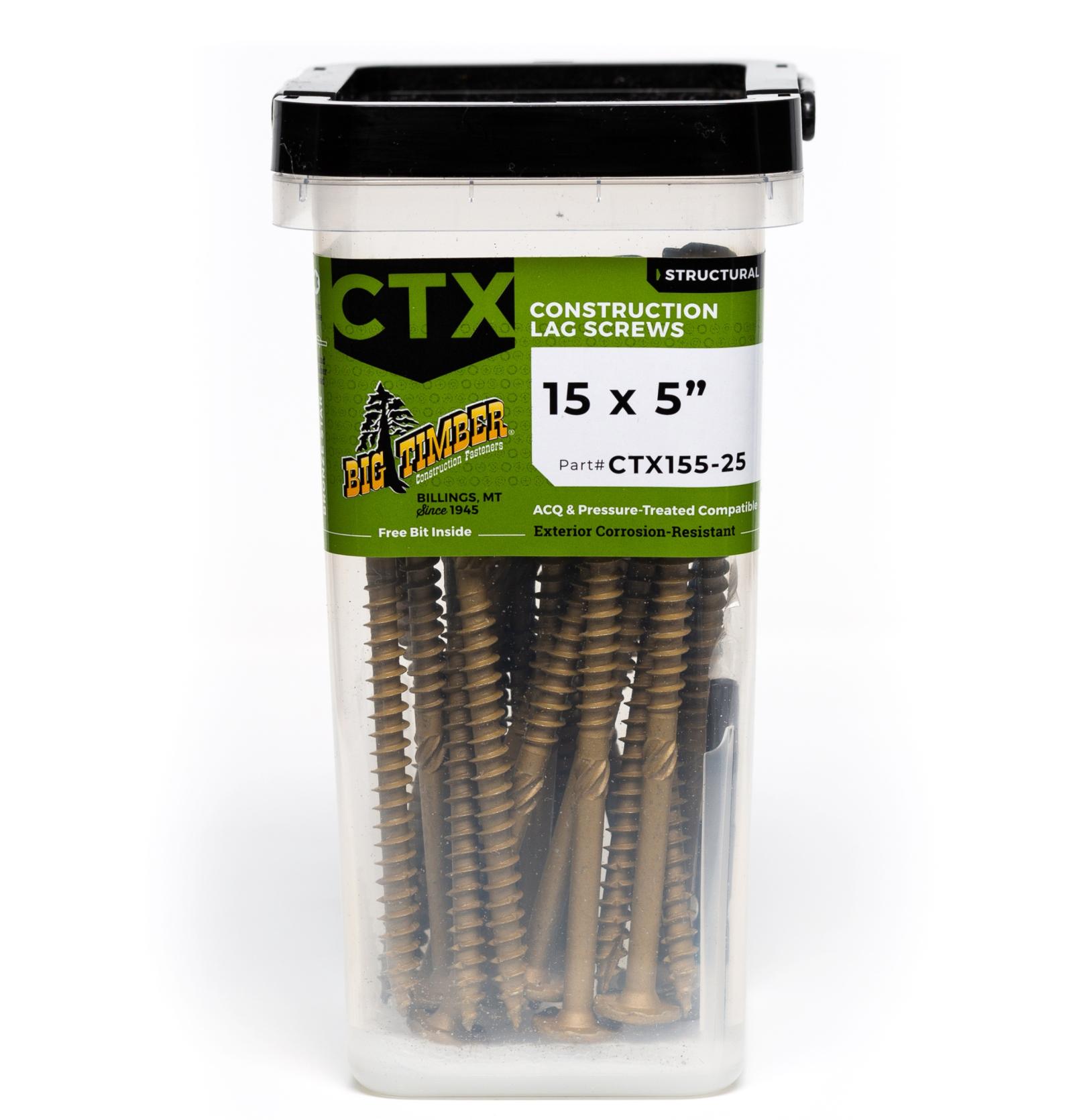 Big Timber Fasteners #15 CTX Structural Lag Screws