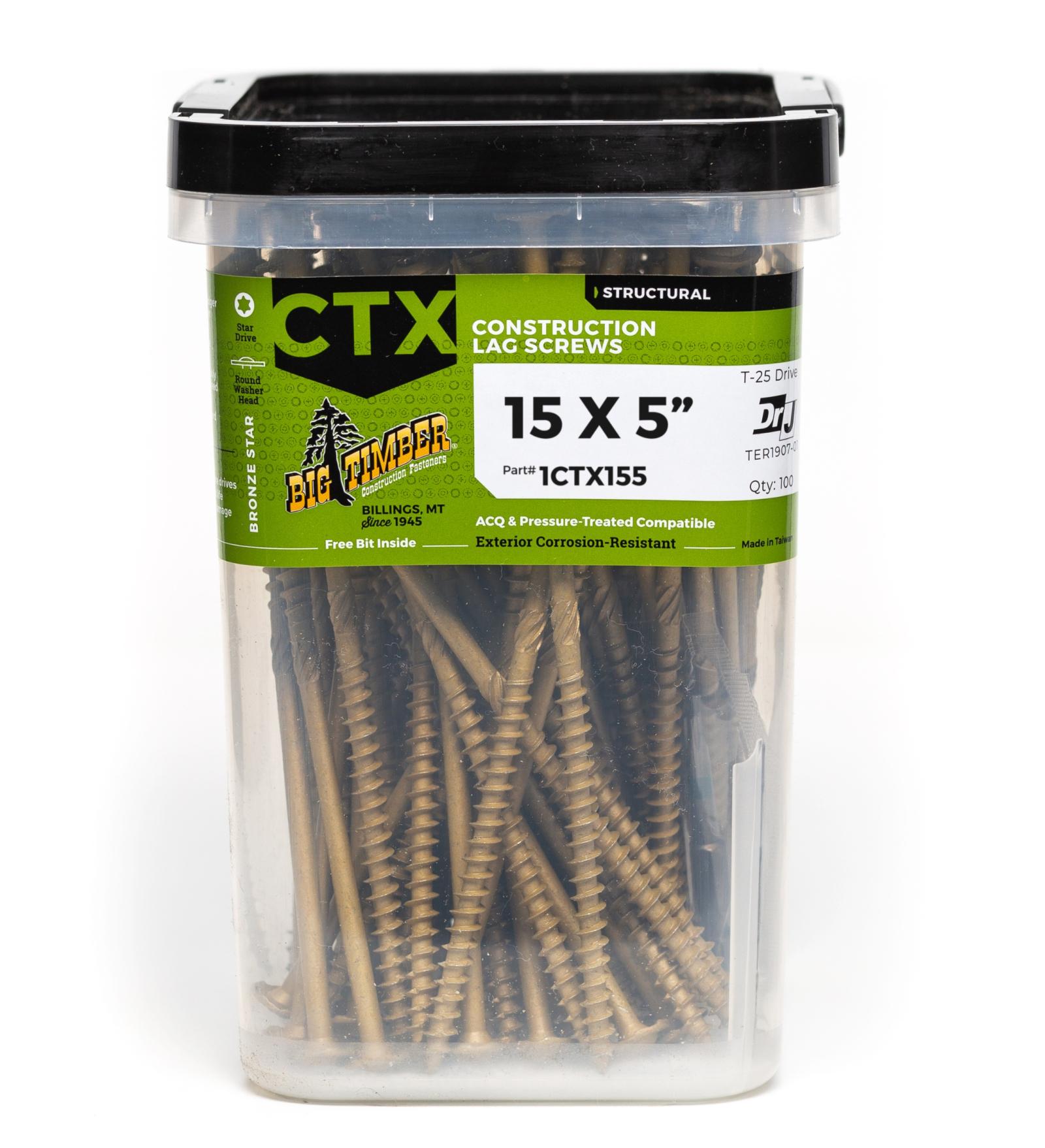 Big Timber Fasteners #15 CTX Structural Lag Screws