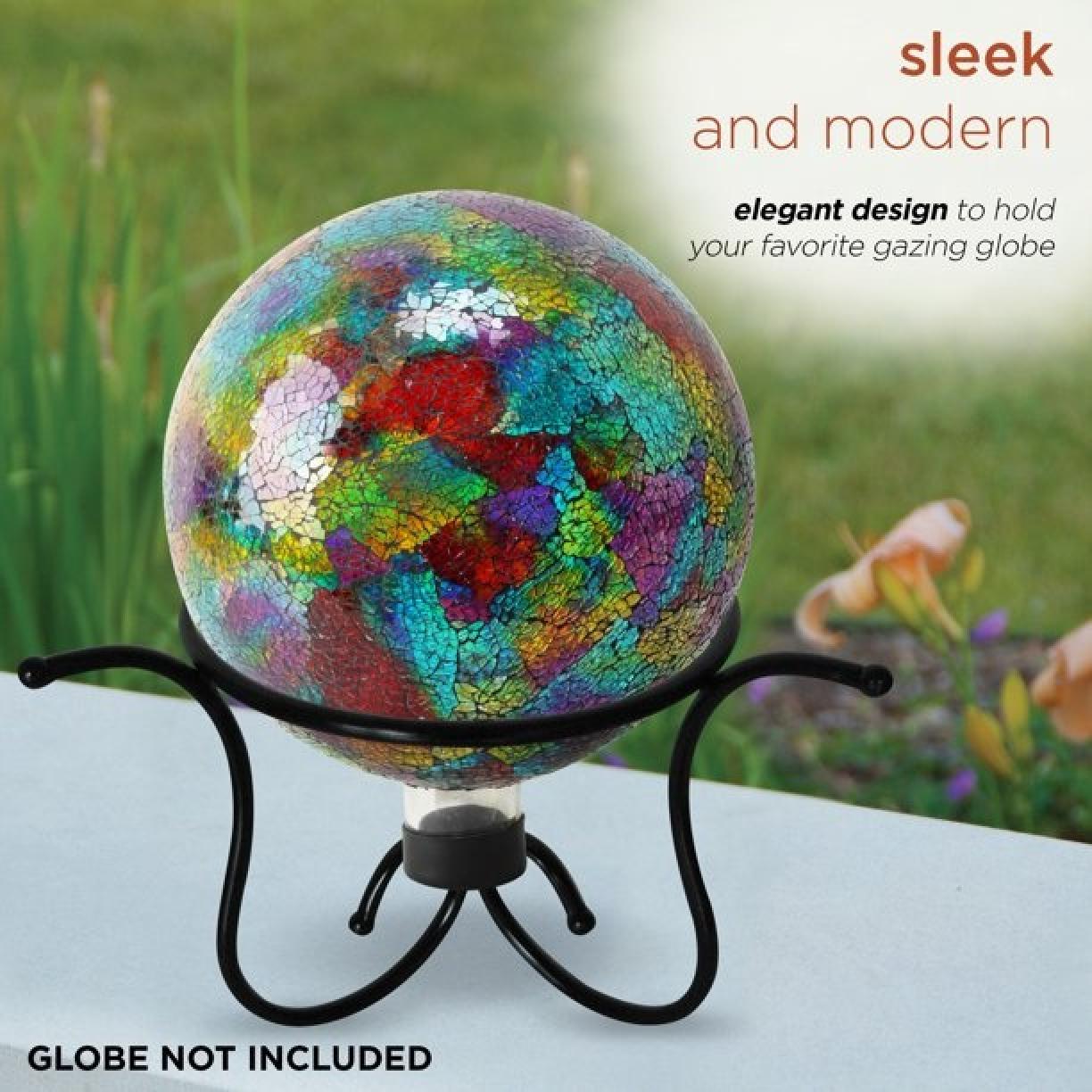 Alpine Glass Gazing Globe Metal Stand