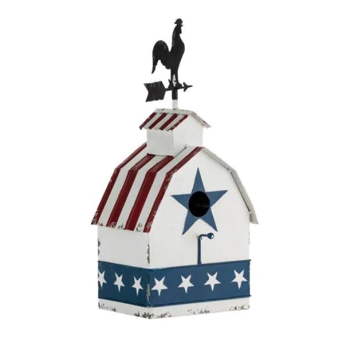 content/products/Alpine Patriotic Birdhouse with Rooster Weathervane