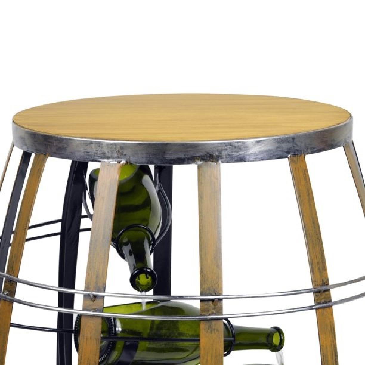 Wine Barrel Table Fountain With Tiered Glass Bottles
