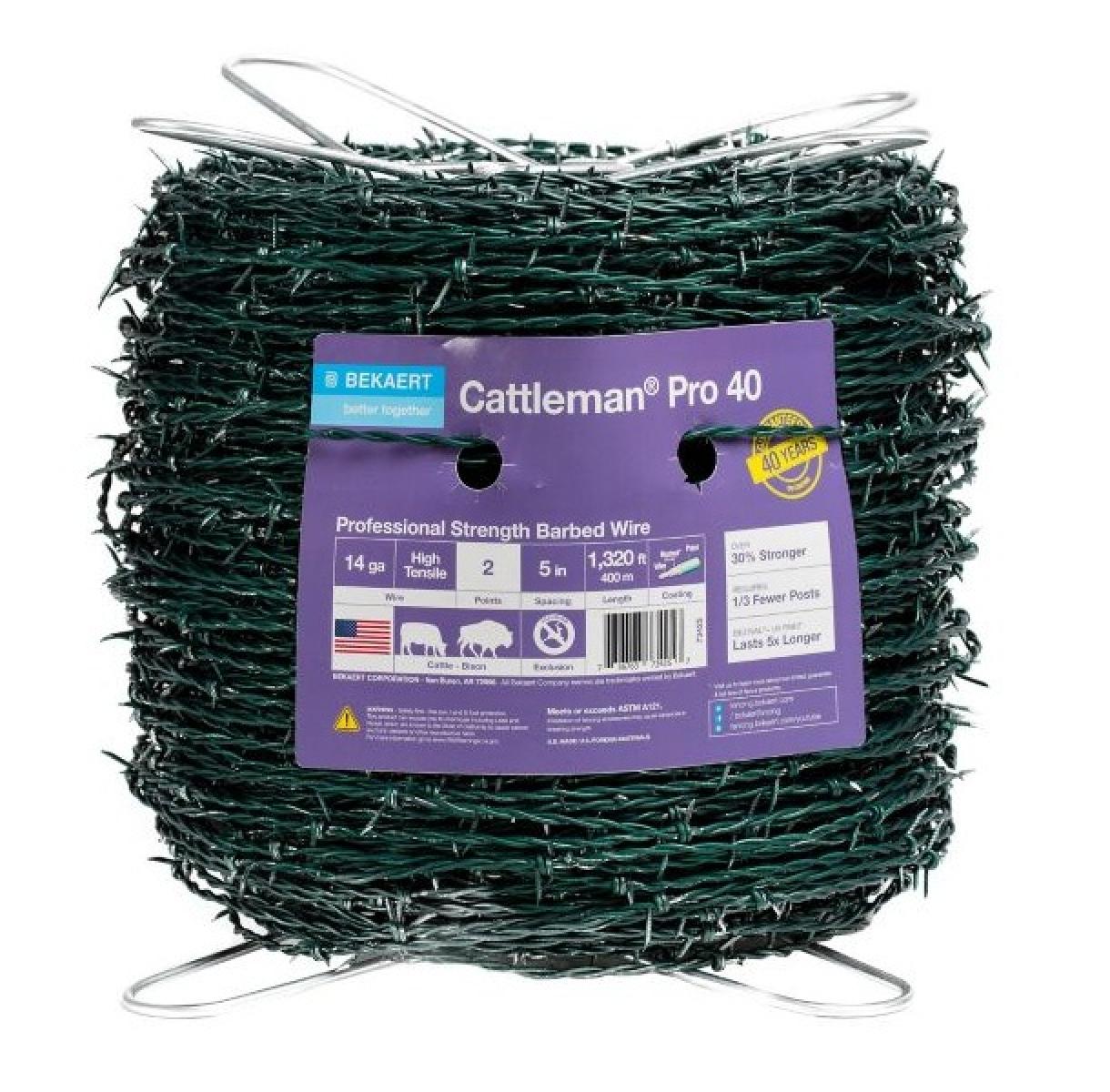 Bekaert Cattleman® Pro 40 Green High Tensile Barbed Wire