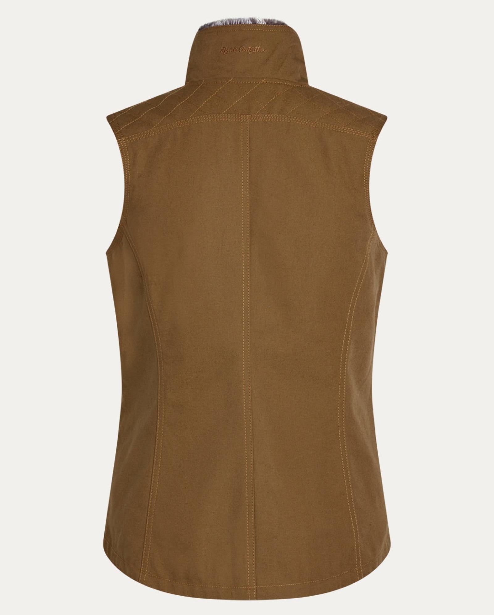 Noble Outfitters Women's Canvas Vest tan Back View