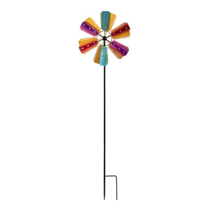 content/products/Alpine Jeweled Colorful Dual Spinner Garden Stake