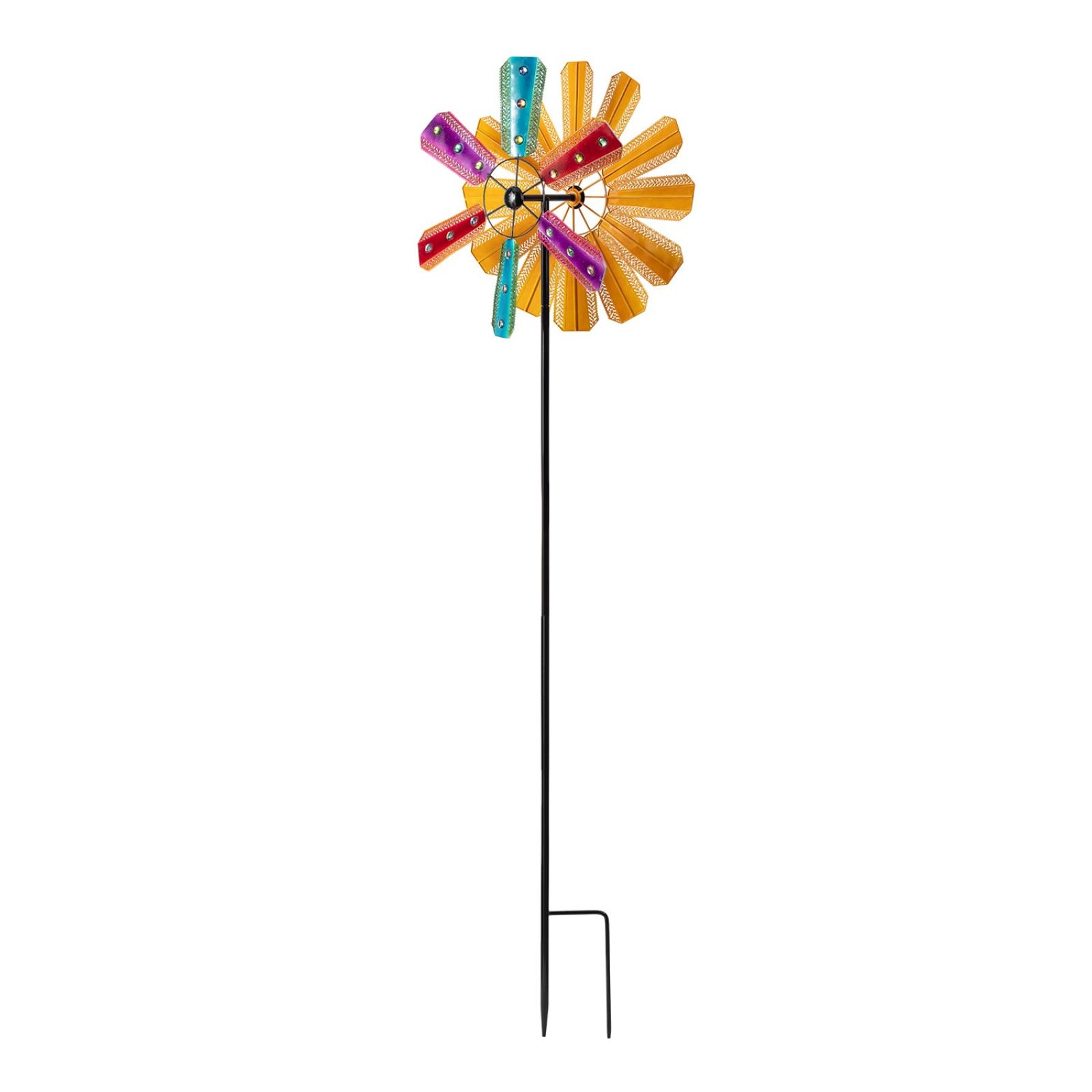 Alpine Jeweled Colorful Dual Spinner Garden Stake