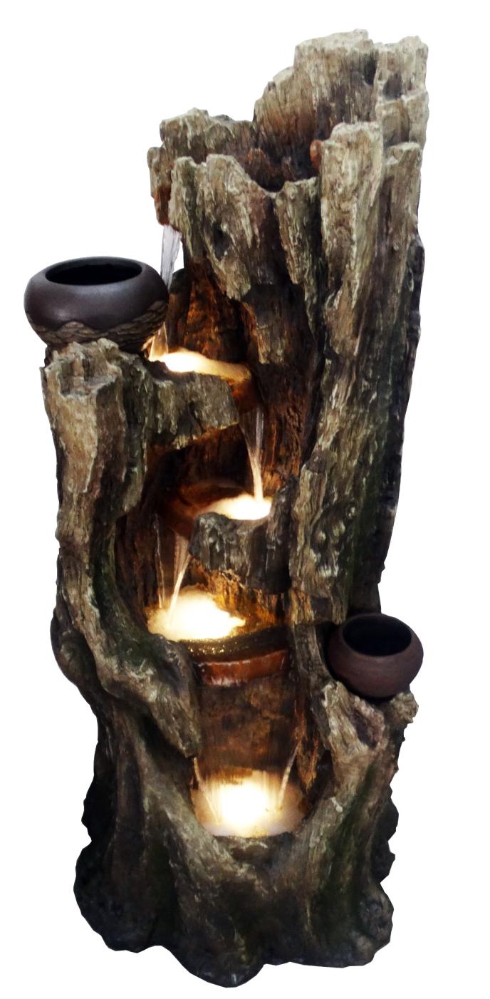 Alpine Waterfall Willow Tree Fountain With LED Lights