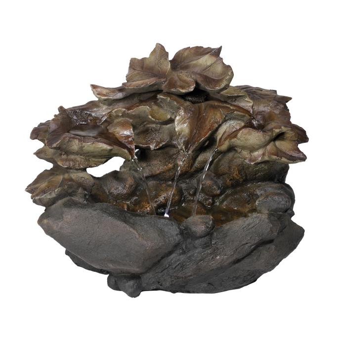 content/products/Alpine Cascading Leaf & Stone Indoor Tabletop Waterfall Fountain With LED Lights