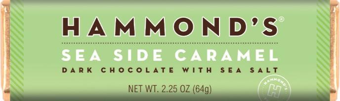 Hammond's Candies Natural Sea Side Caramel Dark Chocolate Bar