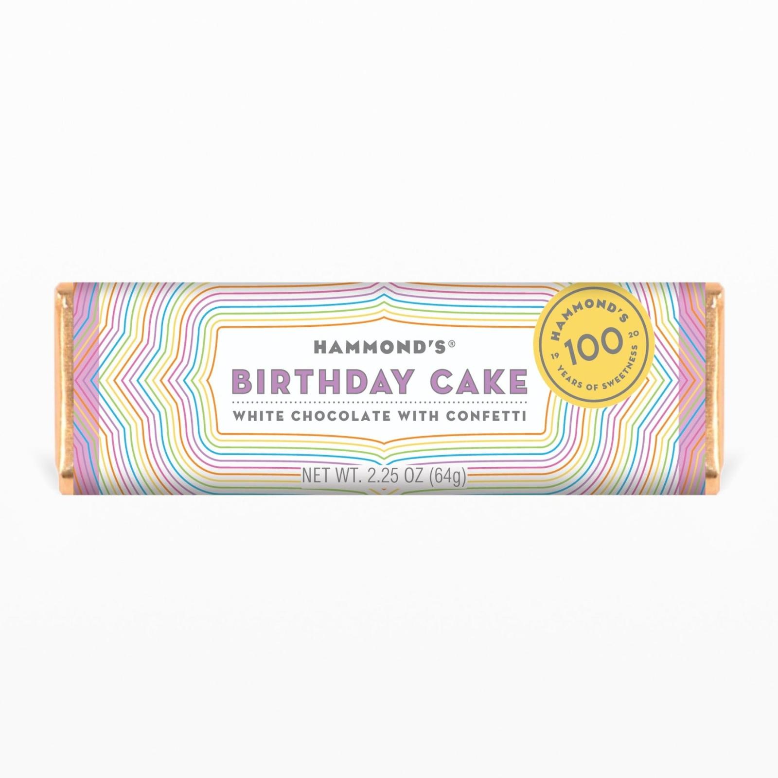 Hammond's Candies Birthday Cake White Chocolate Bar
