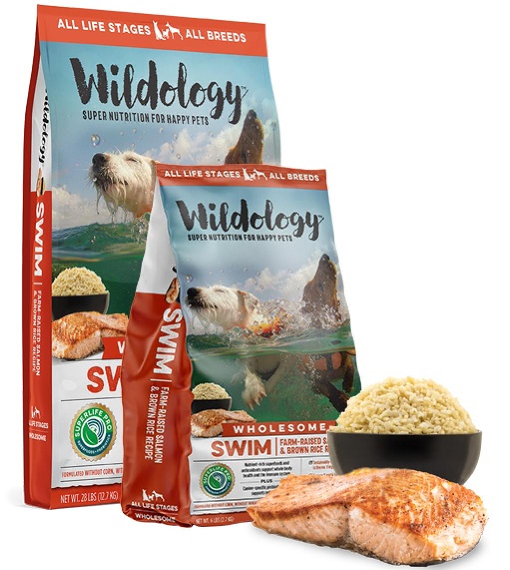 Wildology Swim Salmon & Rice Dog Food 28lb Back