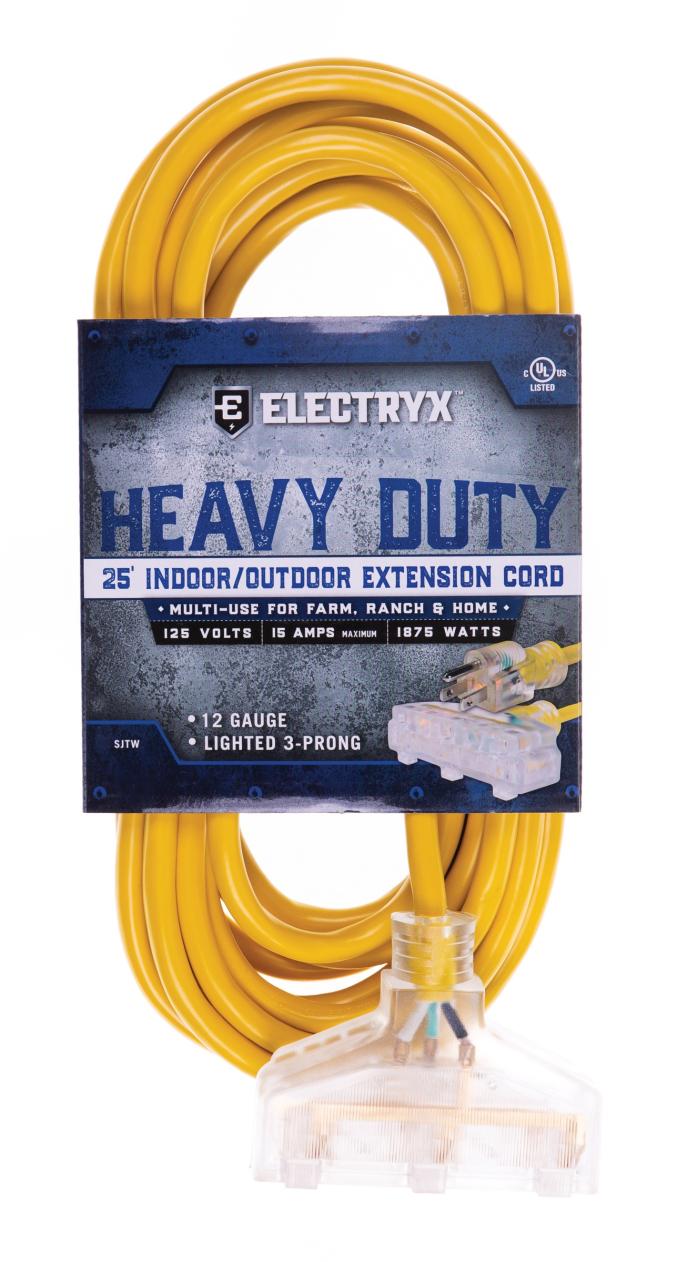 Electryx Heavy Duty Triple Outlet Extension Cord
