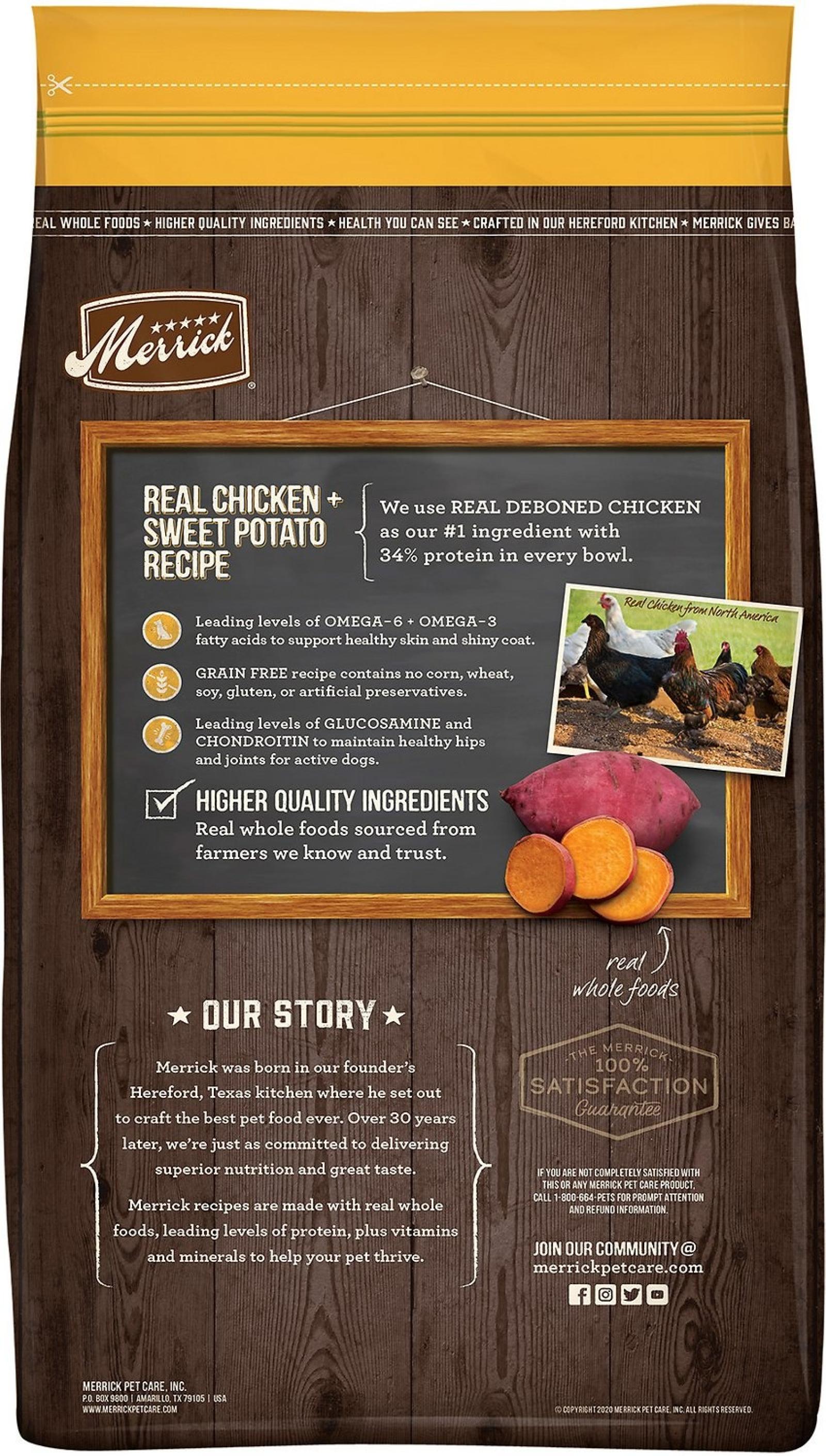Merrick Grain Free Real Chicken + Sweet Potato Recipe