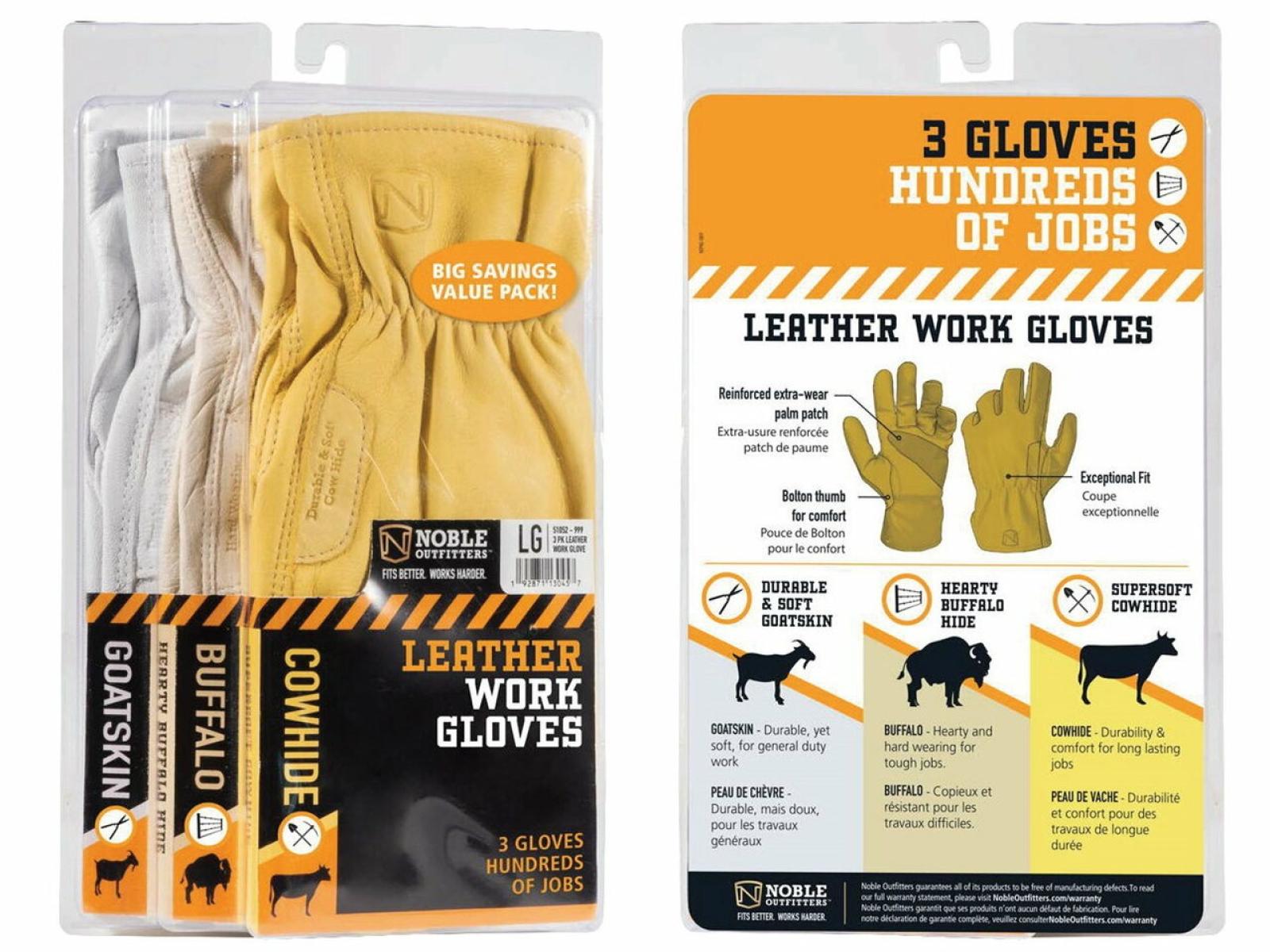 Noble Outfitters Leather Work Glove Variety Pack